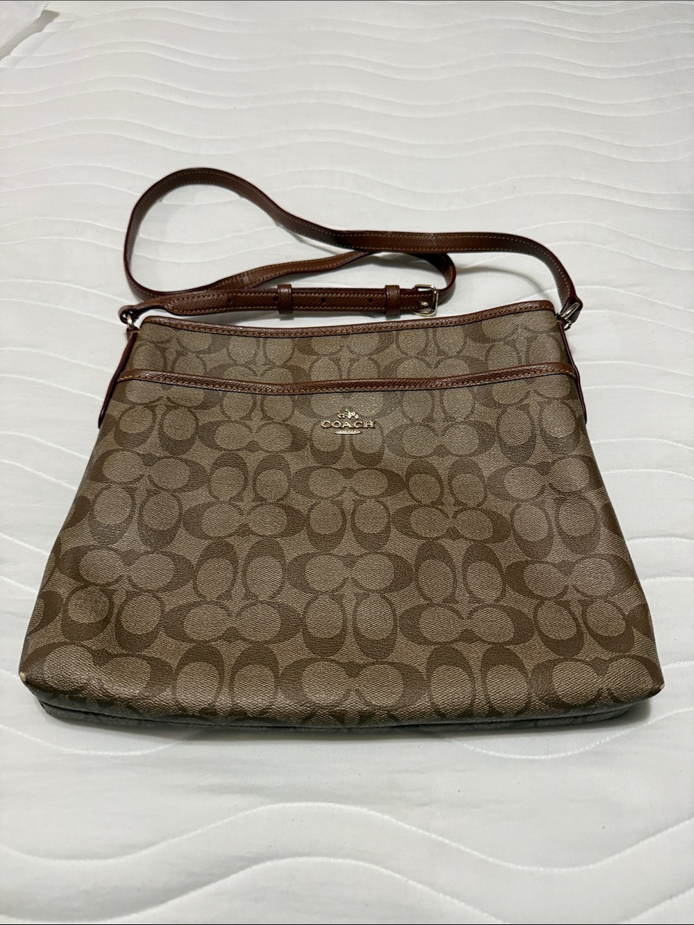Coach Brown Signature Canvas Crossbody Bag